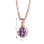 EverTrue Rose de France Amethyst Solitär-Anhänger in 950 Kupfer Roségold E-Beschichtung mit 50cm Edelstahl Kette in Roségoldton - 1,64 ct.