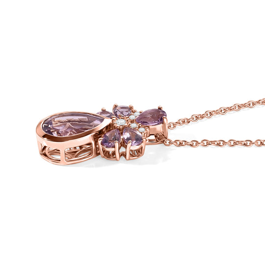 EVER TRUE Rose De France Amethyst Schmuckset ca. 50 cm ca. 6,84 ct.