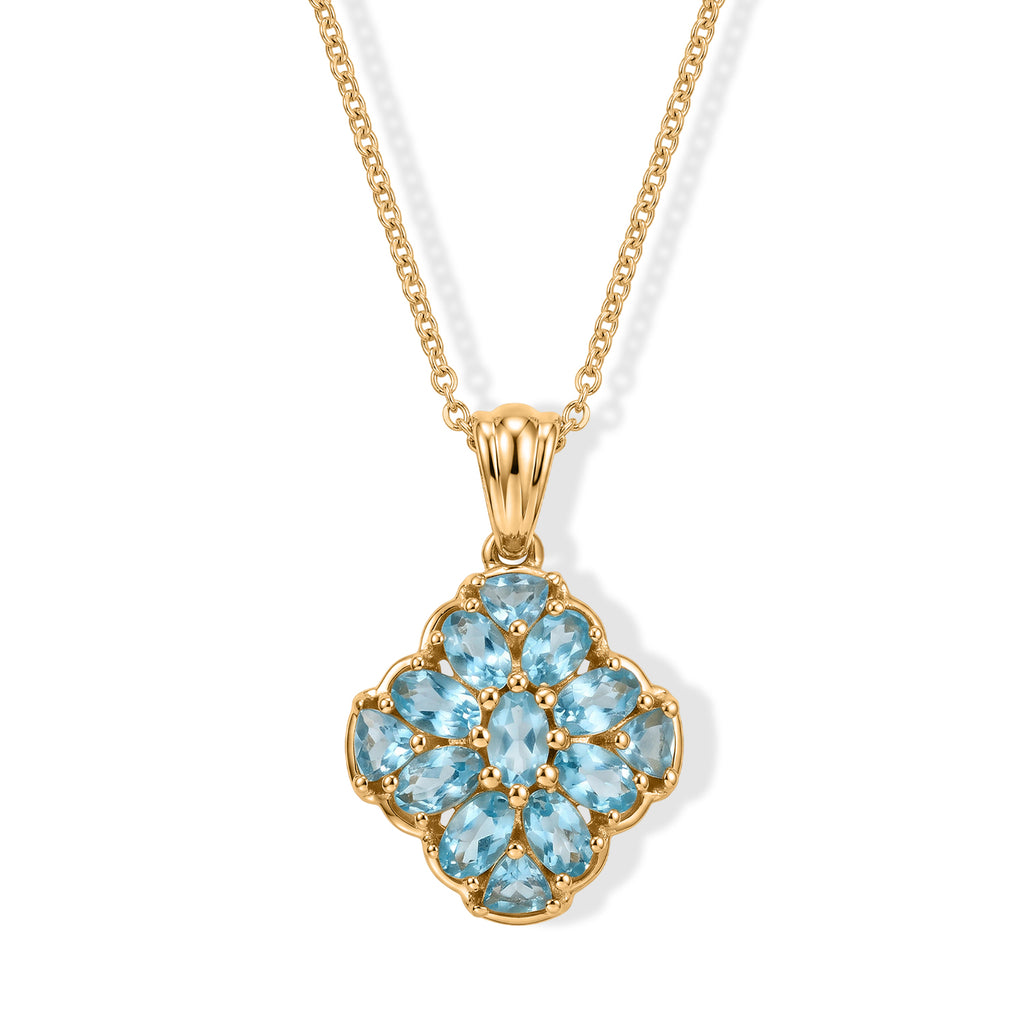 EVER TRUE AA Blauer Apatit Schmuckset ca. 50 cm ca. 3,06 ct.