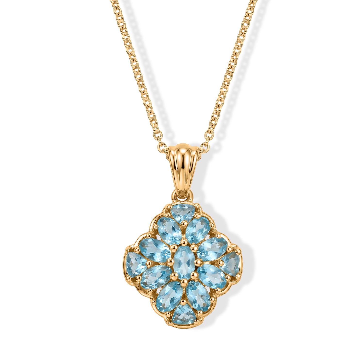 EVER TRUE AA Blauer Apatit Schmuckset ca. 50 cm ca. 3,06 ct.