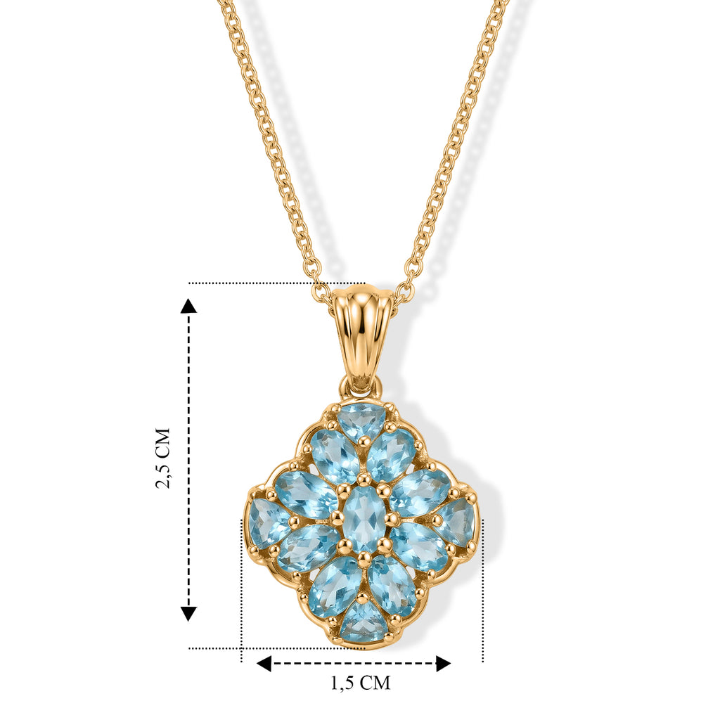 EVER TRUE AA Blauer Apatit Schmuckset ca. 50 cm ca. 3,06 ct.