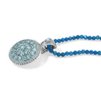 D'Joy Neon Apatit, Blauer Apatit Schmuckset ca. 50 cm 925 Silber Rhodiniert ca. 44,61 ct.