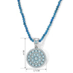 D'Joy Neon Apatit, Blauer Apatit Schmuckset ca. 50 cm 925 Silber Rhodiniert ca. 44,61 ct.