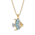 D'Joy AA Blauer Apatit Schmuckset ca. 50 cm 925 Silber Gold und Edelstahl Gold ca. 1,04 ct.