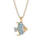 D'Joy AA Blauer Apatit Schmuckset ca. 50 cm 925 Silber Gold und Edelstahl Gold ca. 1,04 ct.
