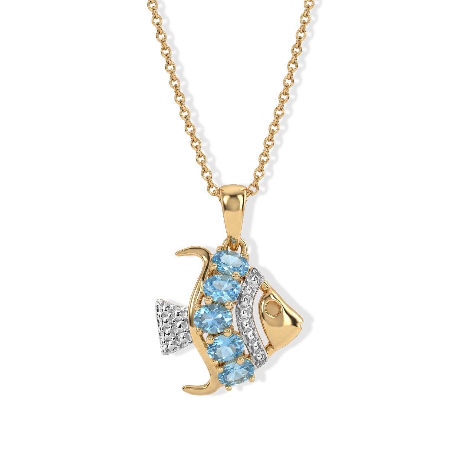 D'Joy AA Blauer Apatit Schmuckset ca. 50 cm 925 Silber Gold und Edelstahl Gold ca. 1,04 ct.