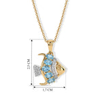 D'Joy AA Blauer Apatit Schmuckset ca. 50 cm 925 Silber Gold und Edelstahl Gold ca. 1,04 ct.
