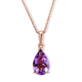 D'Joy Rose De France Amethyst Solitär Anhänger mit 50cm Kette, 925 Silber rosévergoldet - 2,53 ct.