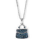 D'Joy Blauer Diamant Schmuckset ca. 50 cm 925 Silber Rhodiniert ca. 0,53 ct.