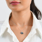 D'Joy Blauer Diamant Schmuckset ca. 50 cm 925 Silber Rhodiniert ca. 0,36 ct.