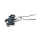 D'Joy Blauer Diamant Schmuckset ca. 50 cm 925 Silber Rhodiniert ca. 0,36 ct.