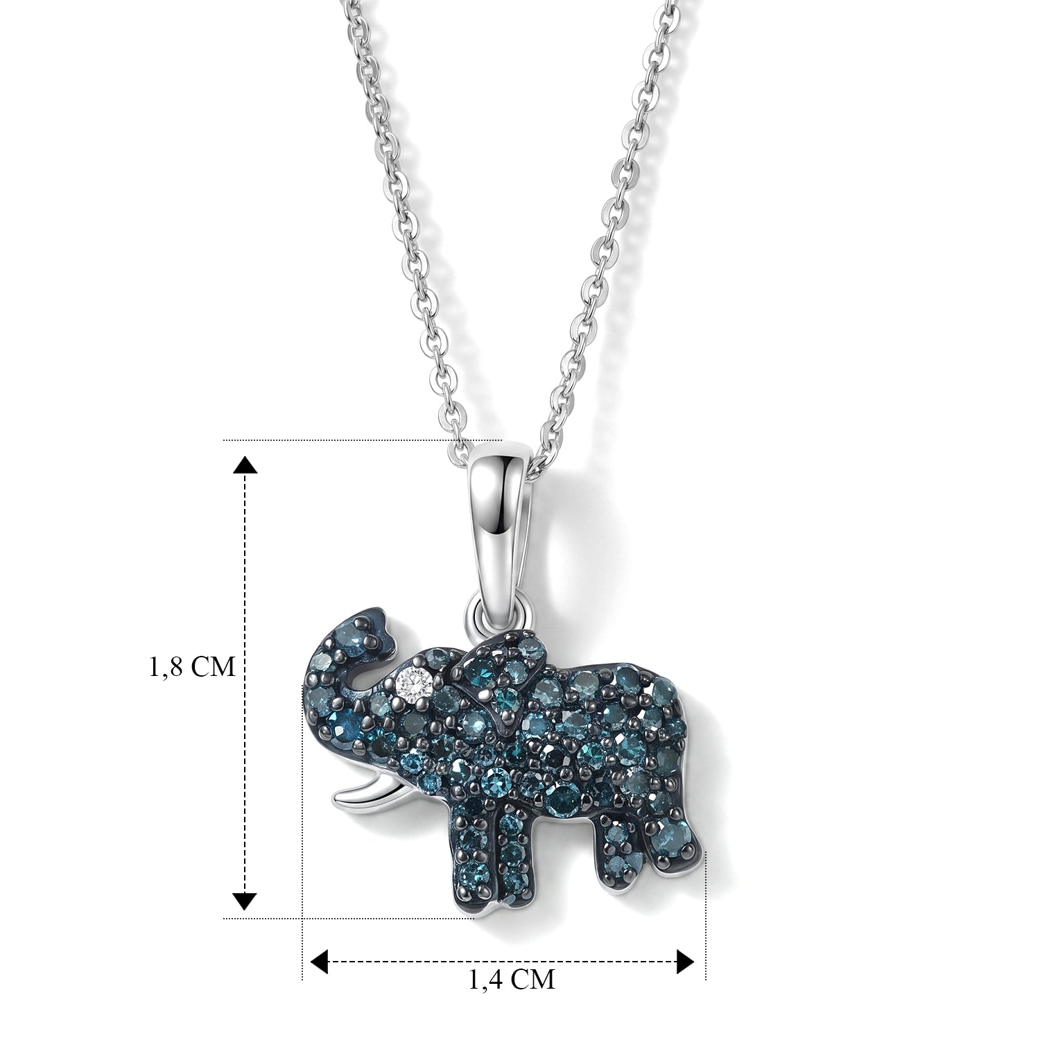D'Joy Blauer Diamant Schmuckset ca. 50 cm 925 Silber Rhodiniert ca. 0,36 ct.