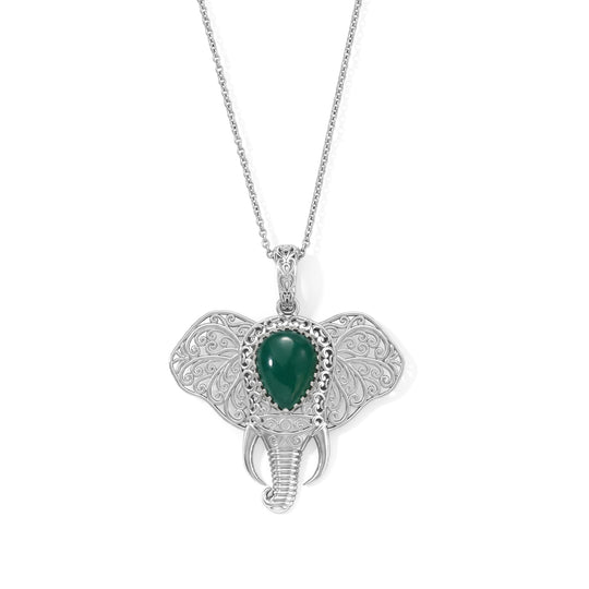 EVER TRUE AA Verde Onyx Anhänger mit Kette, ca. 50 cm ca. 9.84 ct