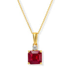 D'Joy Niassa Rubin, Moissanit Schmuckset ca. 50 cm 925 Silber 750 Gelbgold vermeil ca. 3,50 ct.