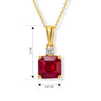 D'Joy Niassa Rubin, Moissanit Schmuckset ca. 50 cm 925 Silber 750 Gelbgold vermeil ca. 3,50 ct.