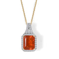 LUXURIANT DIAMOND - AAA Mexikanischer Kirschfeuer-Opal, Lab Grown Diamant Schmuckset ca. 45 cm ca. 2,85 ct.