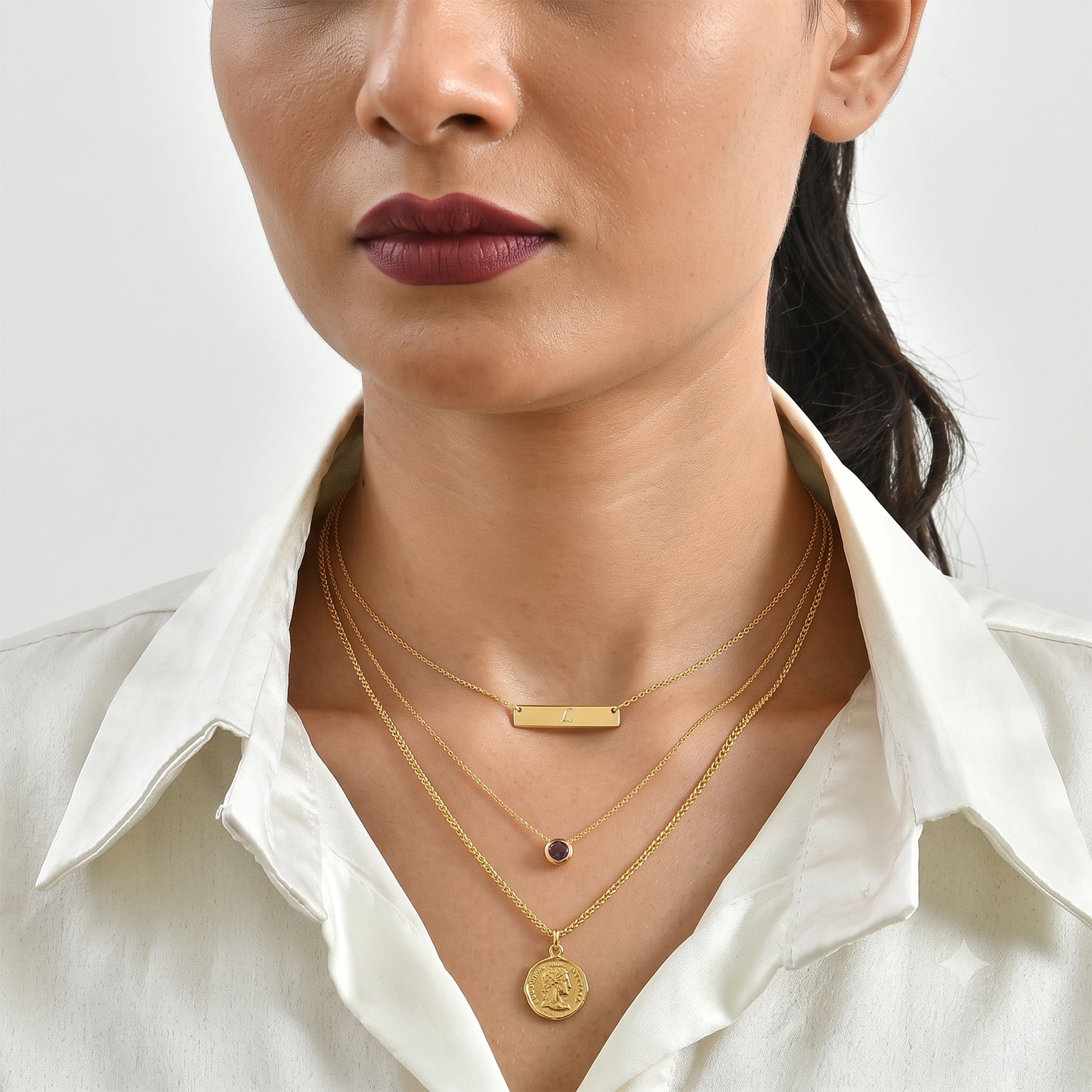 D'Joy Farbwechsel Granat Anhänger mit 50cm Kette, 925 Silber 750 Gelbgold Vermeil - 0,60 ct.
