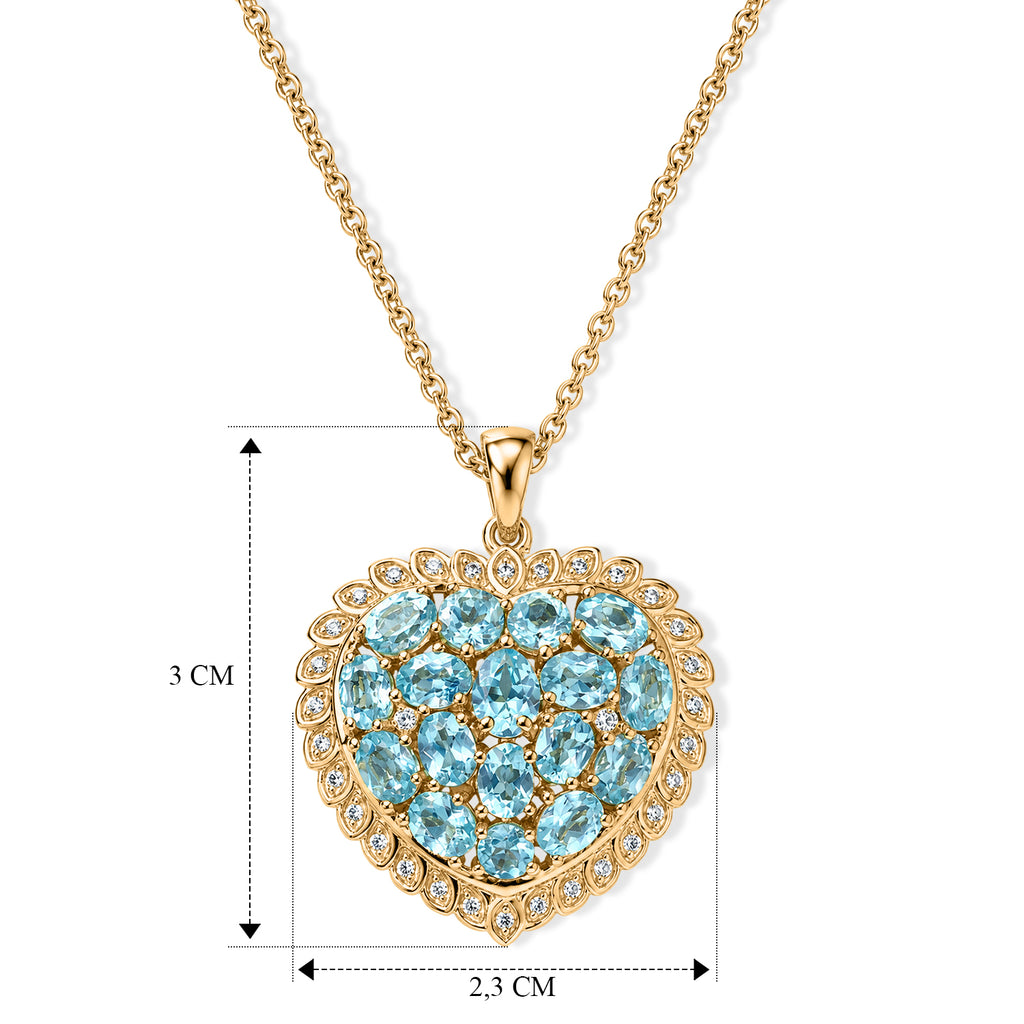 EVER TRUE AA Blauer Apatit Schmuckset ca. 50 cm ca. 3,78 ct.
