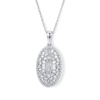 LUXURIANT SGL zertifizierter SI-GH Labor Diamant Cluster Halo Anhänger mit 50cm Kette, 925 Silber rhodiniert - 1,01 ct.