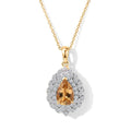 D'Joy AA Heliodor, Moissanit Schmuckset ca. 45 cm 925 Silber 750 Gelbgold vermeil ca. 2,48 ct.