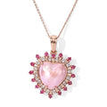 D'Joy Rosa Mabe Perle (14 mm), Afrikanischer Rubin (Fissure gefüllt) Schmuckset ca. 50 cm 925 Silber 750 Roségold vermeil 7.16 ct