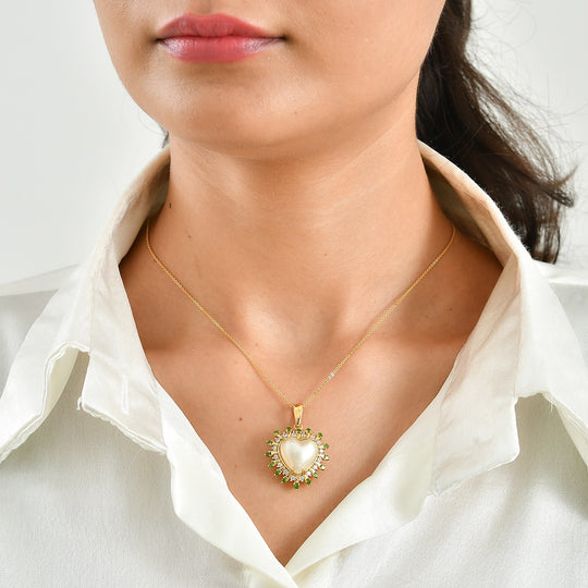 D'Joy Rosa Mabe Perle (14 mm), Afrikanischer Rubin (Fissure gefüllt) Schmuckset ca. 50 cm 925 Silber 750 Roségold vermeil 7.16 ct