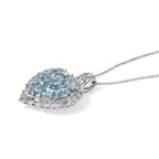D'Joy Blauer Zirkon Schmuckset ca. 50 cm 925 Silber Rhodiniert ca. 4,77 ct.