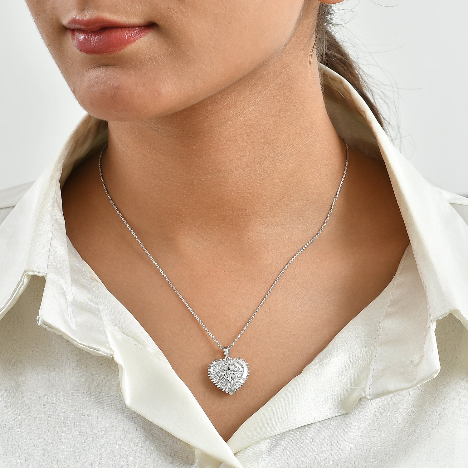 LUXURIANT DIAMOND - Lab Grown Diamant  SGL zertifiziert SI-GH Schmuckset ca. 50 cm 925 Silber Rhodiniert ca. 1,04 ct.