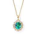 D'Joy Pfau Quarz Triplette, Weißer Zirkon Schmuckset ca. 50 cm 925 Silber 750 Gelbgold vermeil, 925 Silber Rhodiniert und 750 Gelbgold Vermeil ca. 5.43 ct