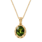 D'Joy Natürlicher grüner Apatit Schmuckset ca. 50 cm 925 Silber 750 Gelbgold vermeil ca. 2,83 ct.