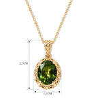D'Joy Natürlicher grüner Apatit Schmuckset ca. 50 cm 925 Silber 750 Gelbgold vermeil ca. 2,83 ct.