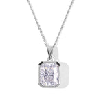 D'Joy Moissanit Anhänger mit Kette, ca. 50 cm 925 Silber Rhodiniert ca. 4.07 ct