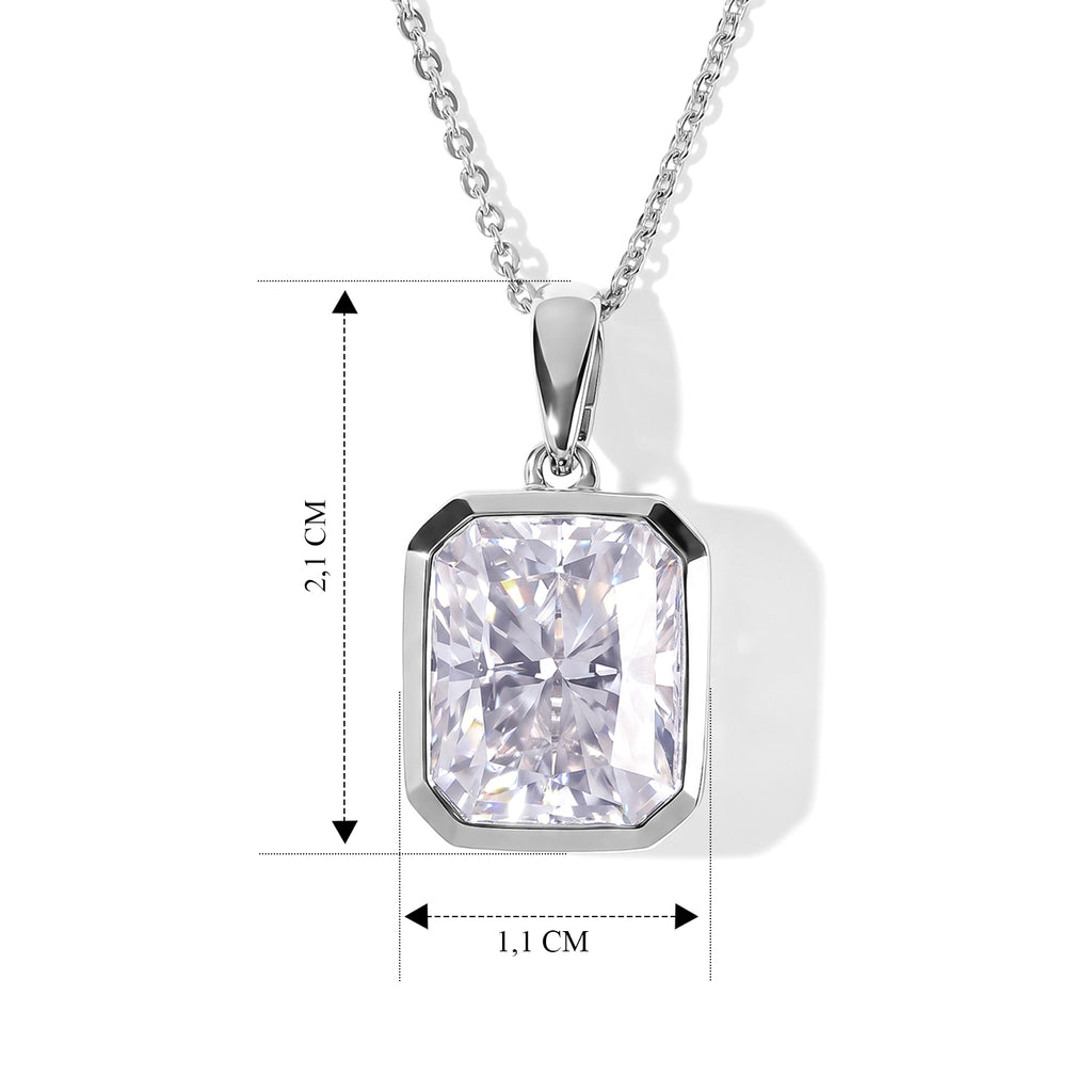 D'Joy Moissanit Anhänger mit Kette, ca. 50 cm 925 Silber Rhodiniert ca. 4.07 ct