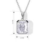 D'Joy Moissanit Anhänger mit Kette, ca. 50 cm 925 Silber Rhodiniert ca. 4.07 ct