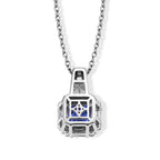 D'Joy Farbwechsel Fluorit und Moissanit Anhänger mit 50cm Edelstahl-Kette, 925 Silber rhodiniert - 3,70 ct.