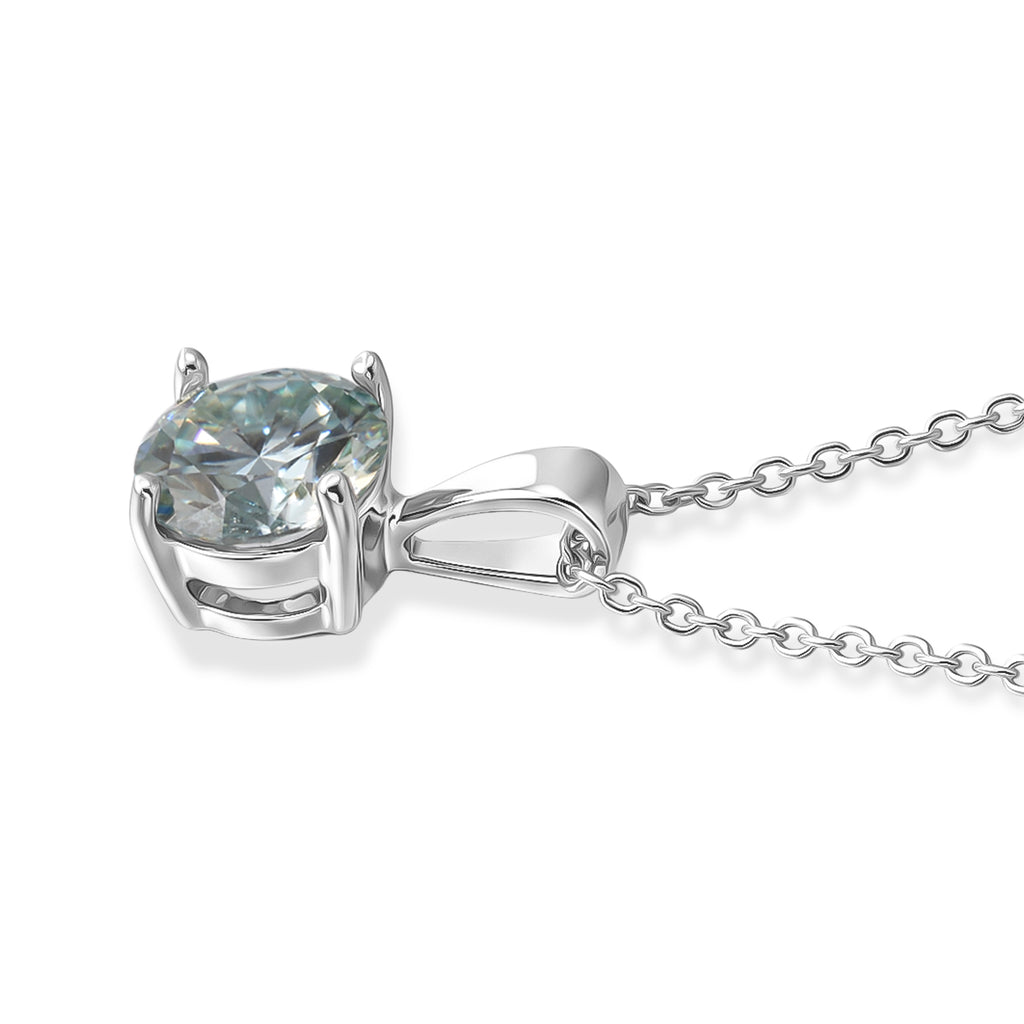 D'Joy Paraiba Moissanit Schmuckset ca. 45 cm 925 Silber Rhodiniert ca. 1.21 ct