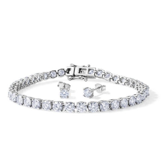 D'Joy Moissanit Schmuckset 925 Silber Rhodiniert ca. 9,75 ct.