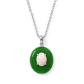 D'Joy Gefärbte grüne Jade, Natürlicher, äthiopischer Welo Opal Schmuckset ca. 50 cm 925 Silber Rhodiniert ca. 13,86 ct.