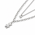 2er-Halsketten-Set mit Bärenmotiv, 316L-Edelstahl, ca. 20,25 g