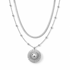 2er-Halsketten-Set mit Sonnenmotiv, 316L-Edelstahl, ca. 32,80 g