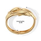 2er-Armreif-Set mit Delfinmotiv und gehämmerter Wellenstruktur, 17,5cm, goldfarbene Legierung