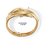 2er-Armreif-Set mit Delfinmotiv und gehämmerter Wellenstruktur, 17,5cm, goldfarbene Legierung
