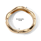 2er-Armreif-Set mit Delfinmotiv und gehämmerter Wellenstruktur, 17,5cm, goldfarbene Legierung