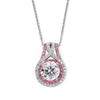 D'Joy Moissanit, Rosa Saphir Schmuckset ca. 50 cm 925 Silber Rhodiniert ca. 3,23 ct.