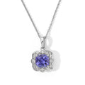 D'Joy AA Tansanit, Moissanit Schmuckset ca. 45 cm 925 Silber Rhodiniert ca. 2,12 ct.