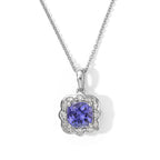D'Joy AA Tansanit, Moissanit Schmuckset ca. 45 cm 925 Silber Rhodiniert ca. 2,12 ct.