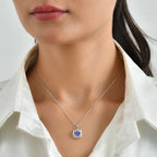 D'Joy AA Tansanit, Moissanit Schmuckset ca. 45 cm 925 Silber Rhodiniert ca. 2,12 ct.
