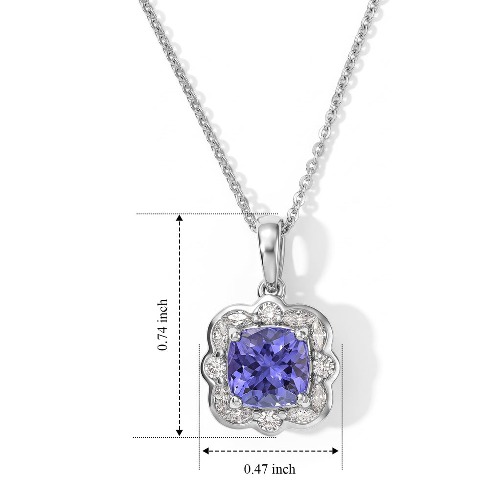 D'Joy AA Tansanit, Moissanit Schmuckset ca. 45 cm 925 Silber Rhodiniert ca. 2,12 ct.
