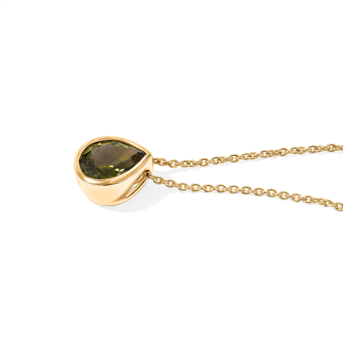 D'Joy AA Arizona Peridot Schmuckset ca. 50 cm 925 Silber 750 Gelbgold vermeil ca. 1.79 ct