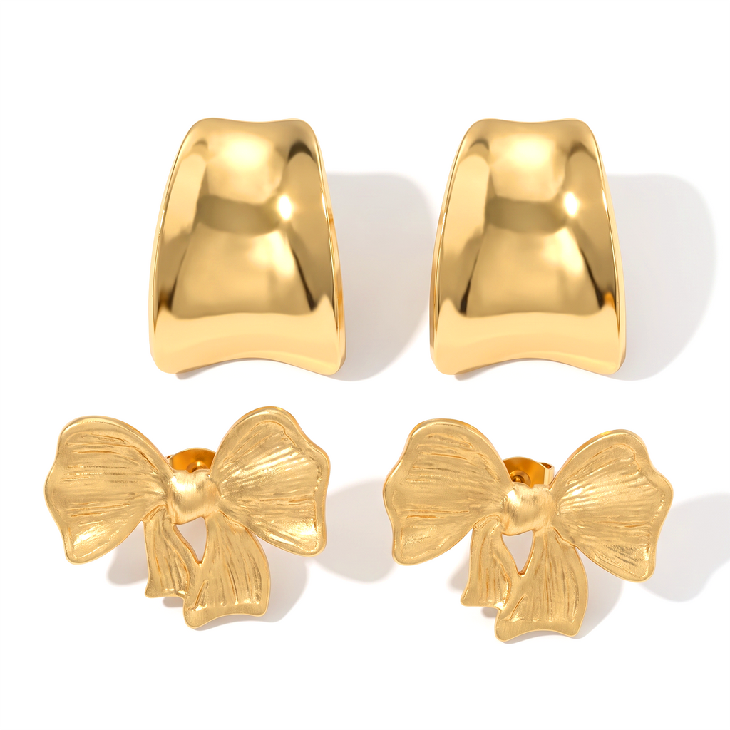 316L Edelstahl Ion-Gelbbeschichtung Schmuckset ca. 10,50g